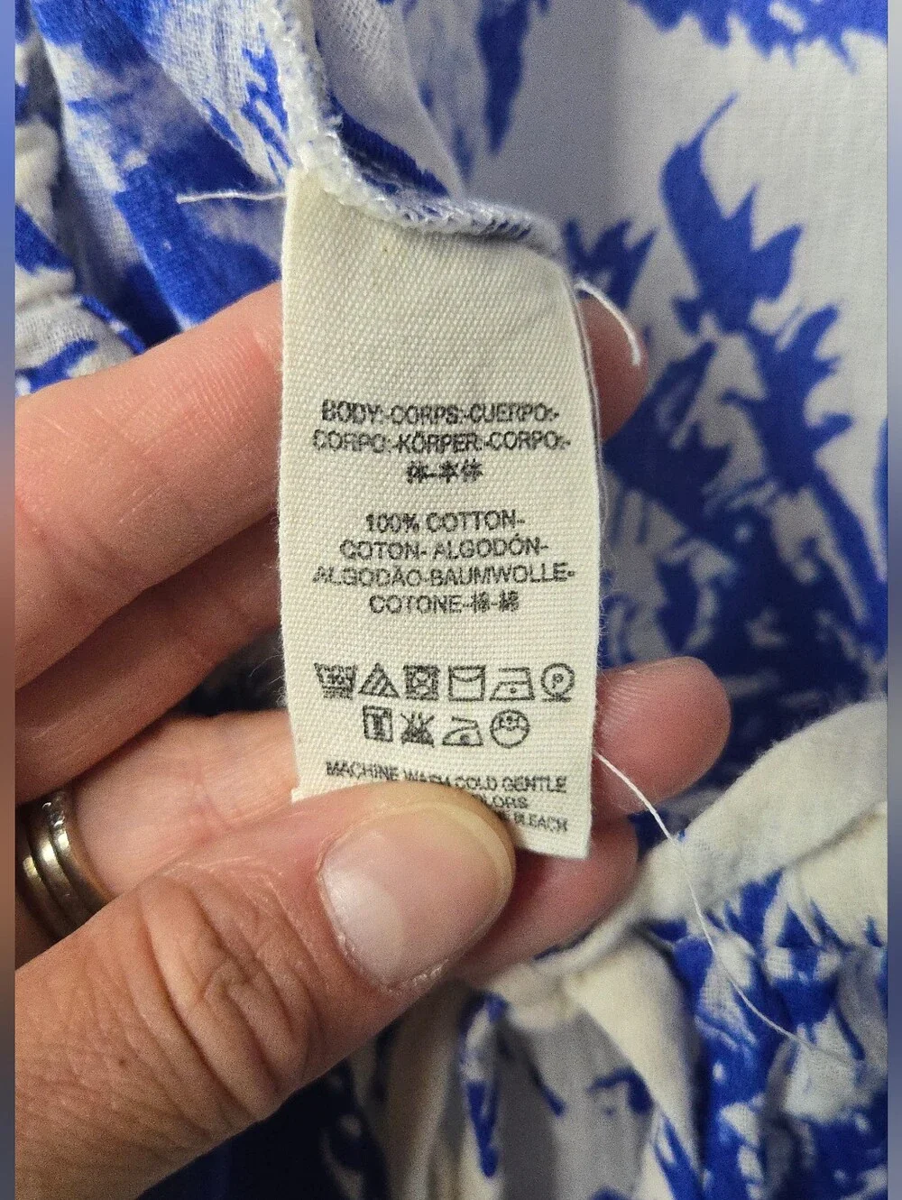 Free People Lille Printed Blue White Botanical Floral Halter Maxi Dress XS - Picture 9 of 11